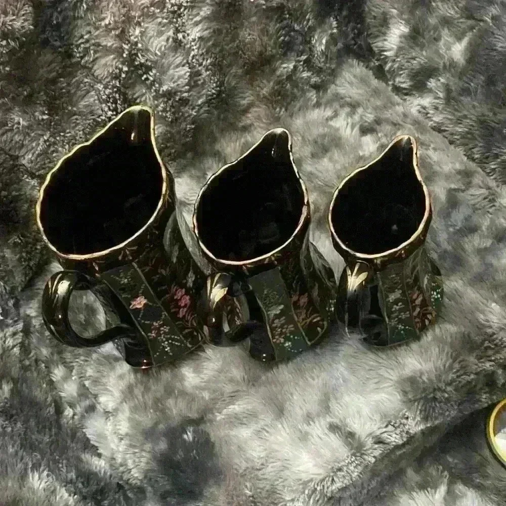 3 Black Glazed Pottery  antique style water jugs - Picture 5 of 15